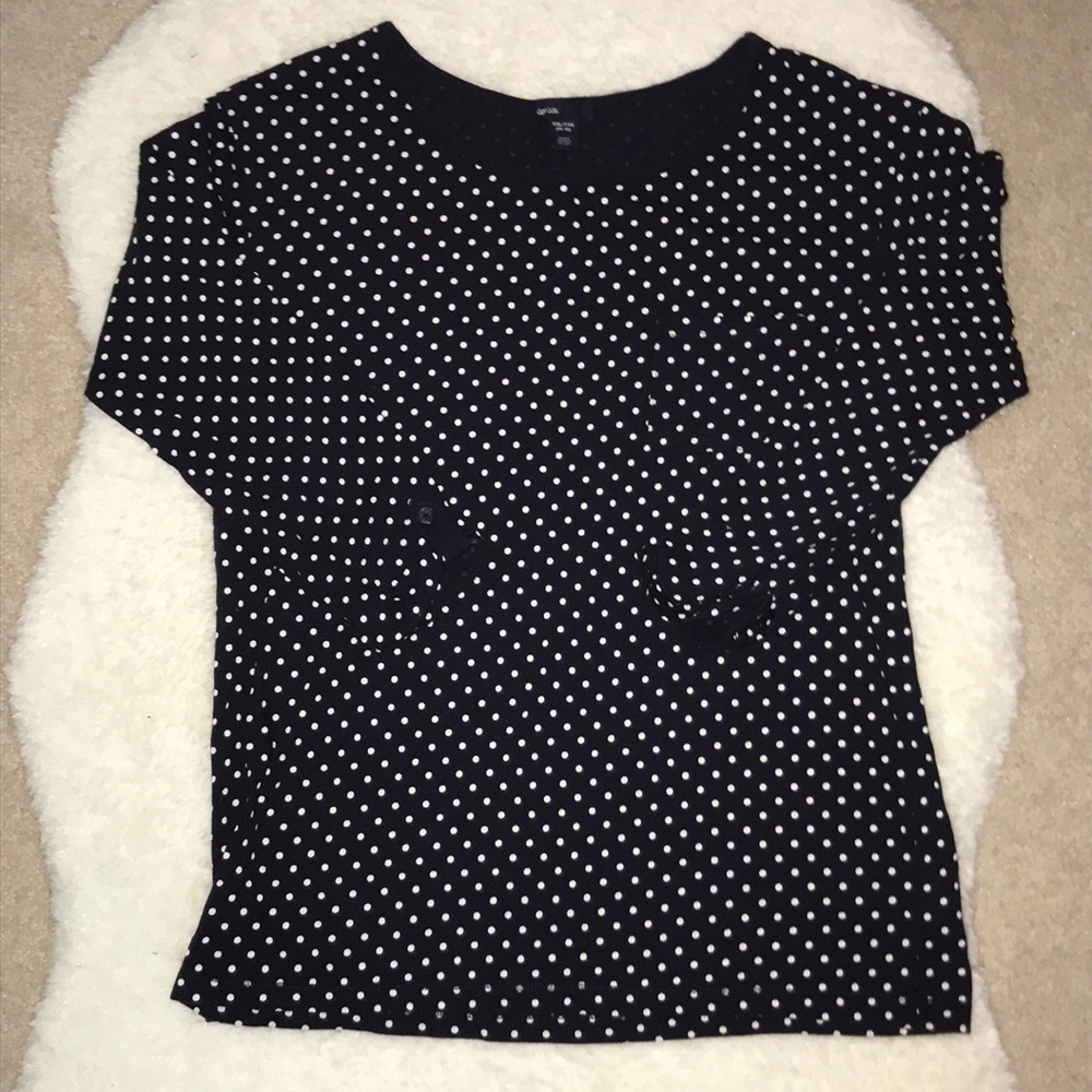 NWOT Polka Dot 3/4 Roll-up Sleeves & Pocket Shirt